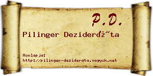 Pilinger Dezideráta névjegykártya